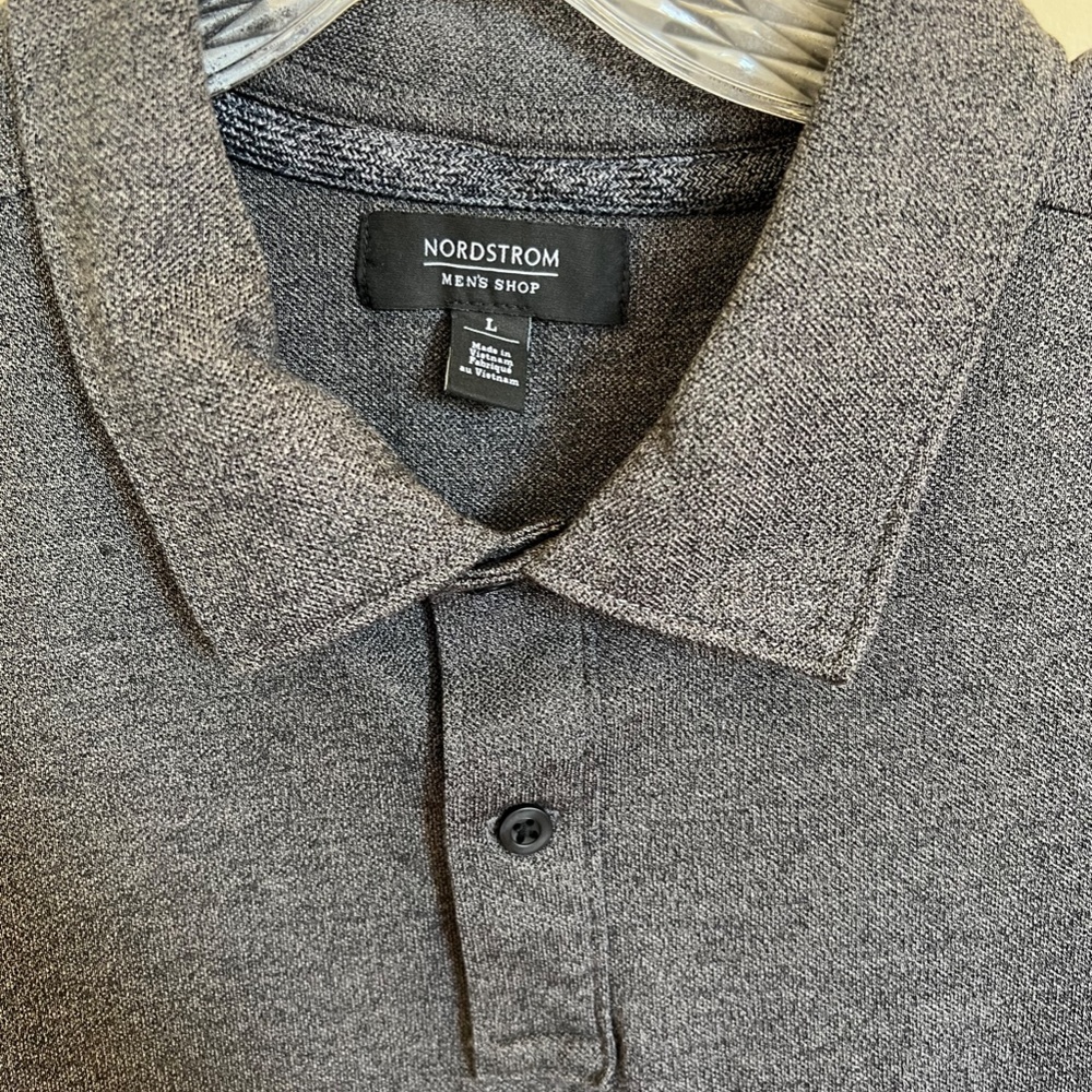 Nordstrom Men's Shop Gray Polo Shirt - Size Large - Picture 2 of 3